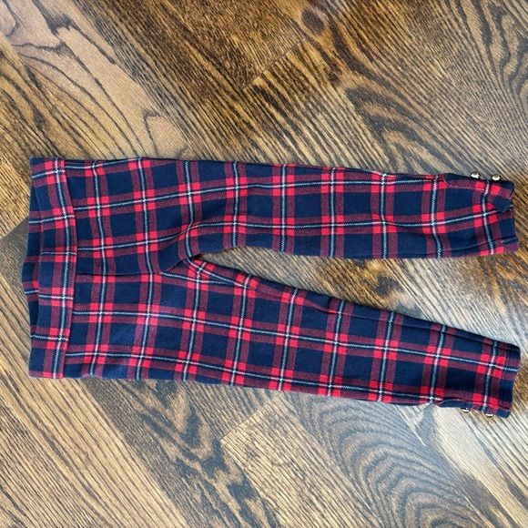 Janie and Jack - Toddler Girl - Tartan Button Cuff Ponte Pant - Size 4 - Picture 3 of 7